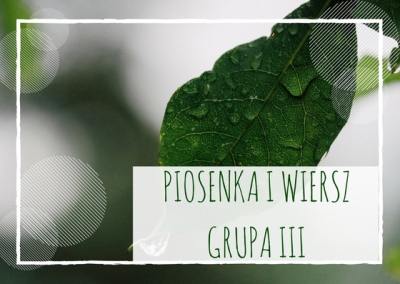 Piosenka i wiersz dla dzieci z grupy III na październik 2017