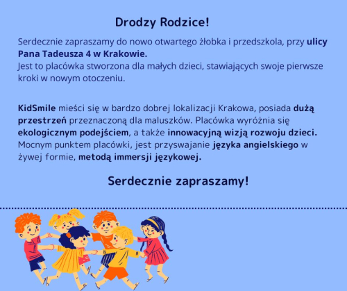 Zapisy do żłobka i przedszkola Kid Smile